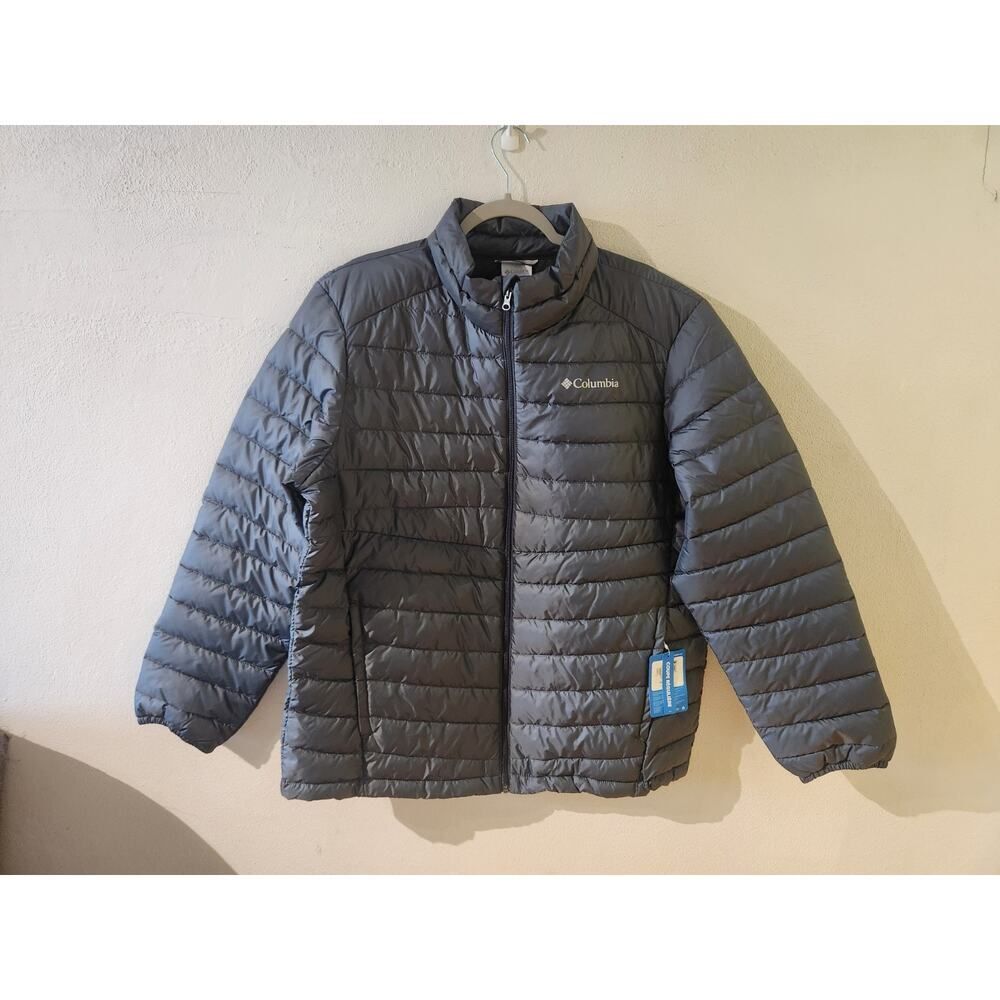 New Columbia Mens Omni-shield Active Fit Jacket Puffer Lightweight Gray Large